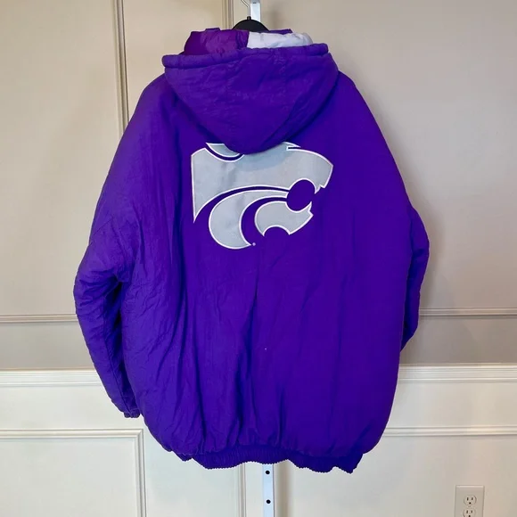 Kansas State Vintage XXL Y2K 90s Starter Jacket Coat Puffy Wildcats EUC Puffy